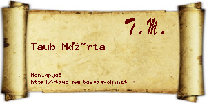 Taub Márta névjegykártya
